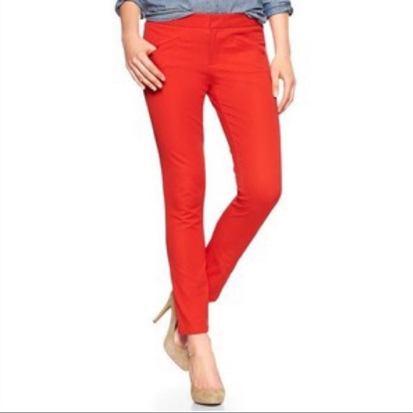 GAP Pants - Gap Slim Fit Cropped Orange Pants